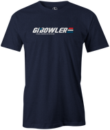 GI Bowler. A Real American Hero Bowler! Cool, vintage, funny, novelty, original, movie, dinosaurs, league bowling team shirt, tournament shirt, FREE Shipping, cheap, deal, discount. t-shirt, tee-shirt. GI Joe GI Jane #gijoe #gijoenation #gijoecommunity #actionfigures #yojoe #hasbro #toys #cobra #gijoecollector navy blue