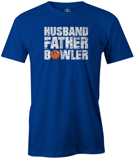 Husband, Father, Bowler Men's Bowling shirt, blue, tee, tee-shirt, tee shirt, apparel, merch, cool, funny, vintage, father's day, gift, present, cheap, discount, free shipping.
