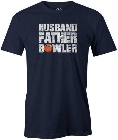 Husband, Father, Bowler Men's Bowling shirt, navy, tee, tee-shirt, tee shirt, apparel, merch, cool, funny, vintage, father's day, gift, present, cheap, discount, free shipping.