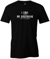 It's always nice to have someone who respects your bowling time. Rock this sharp Bowling girlfriend t-shirt and show the world how cool she is. This tee is the perfect gift. black, navy or charcoal. gift, birthday present. charcoal, navy, blue. tees, discount, cheap, free shipping. coupon code. discount. black