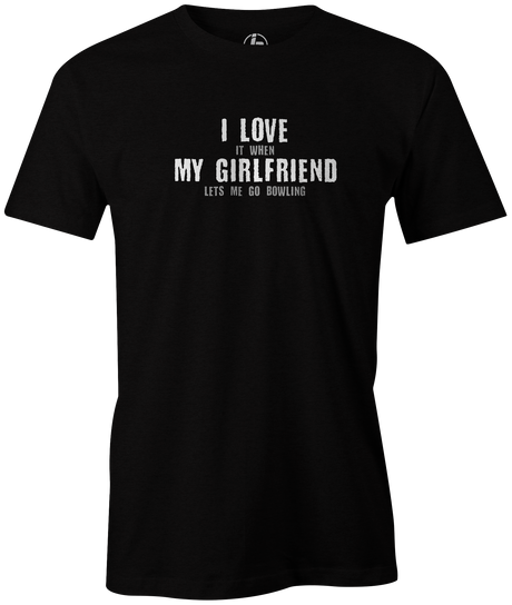 It's always nice to have someone who respects your bowling time. Rock this sharp Bowling girlfriend t-shirt and show the world how cool she is. This tee is the perfect gift. black, navy or charcoal. gift, birthday present. charcoal, navy, blue. tees, discount, cheap, free shipping. coupon code. discount. black