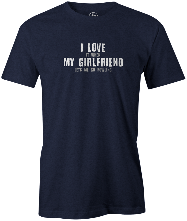 It's always nice to have someone who respects your bowling time. Rock this sharp Bowling girlfriend t-shirt and show the world how cool she is. This tee is the perfect gift. black, navy or charcoal. gift, birthday present. charcoal, navy, blue. tees, discount, cheap, free shipping. coupon code. discount. navy