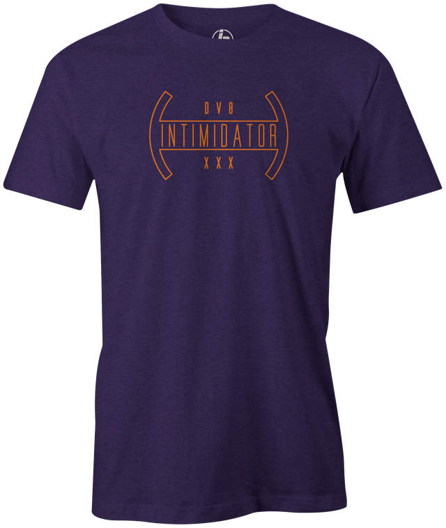 DV8 Intimidator Men's T-Shirt, Purple, bowling, bowling ball, tee, tee shirt, tee-shirt, t shirt, t-shirt, tees, league bowling team shirt, tournament shirt, funny, cool, awesome, brunswick, brand