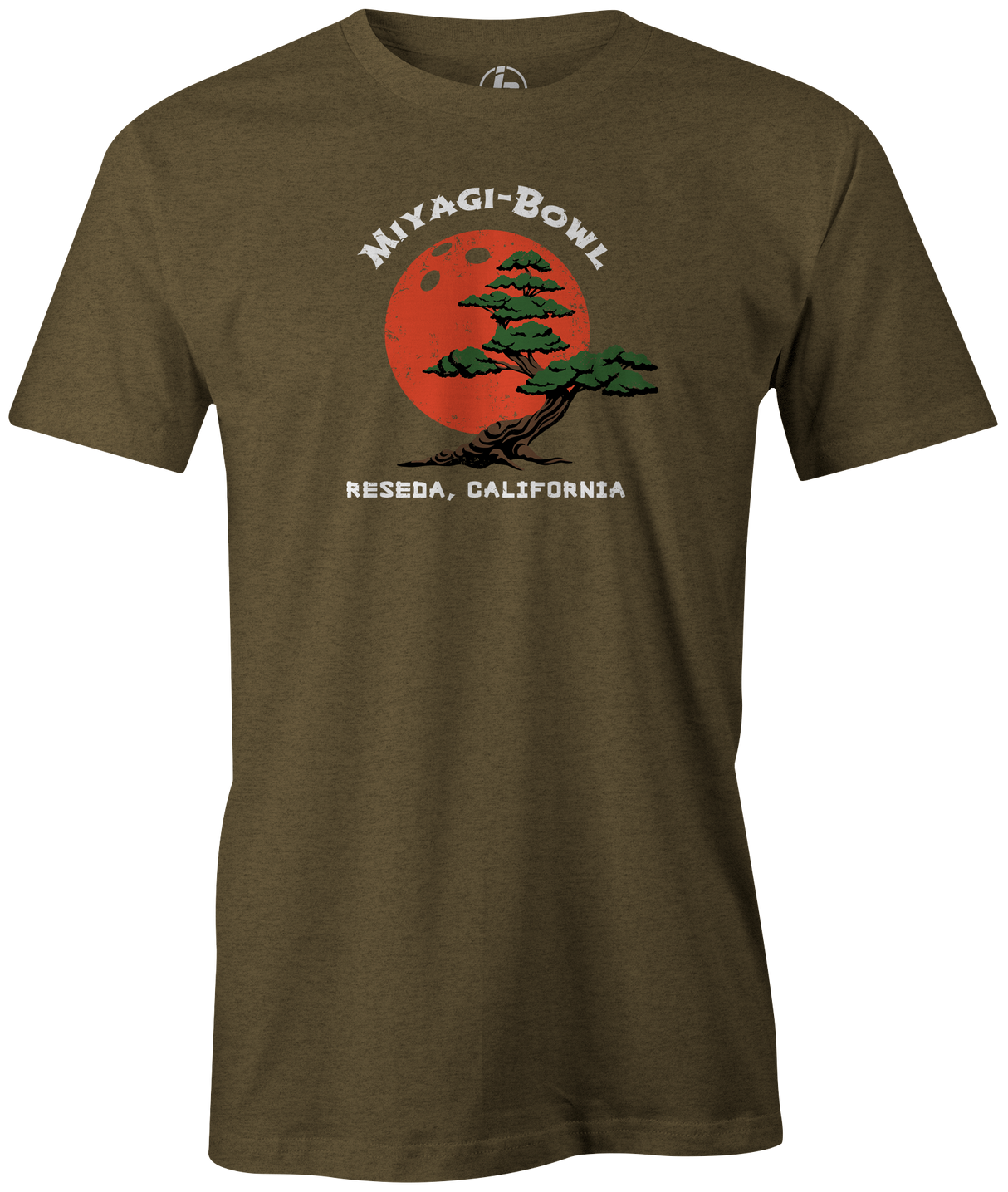 Miyagi-Bowl Men's Bowling shirt, army green, tee, tee-shirt, tee shirt, t-shirt, cool, vintage, original, mr. miyagi, free shipping, discount, cheap, coupon code.