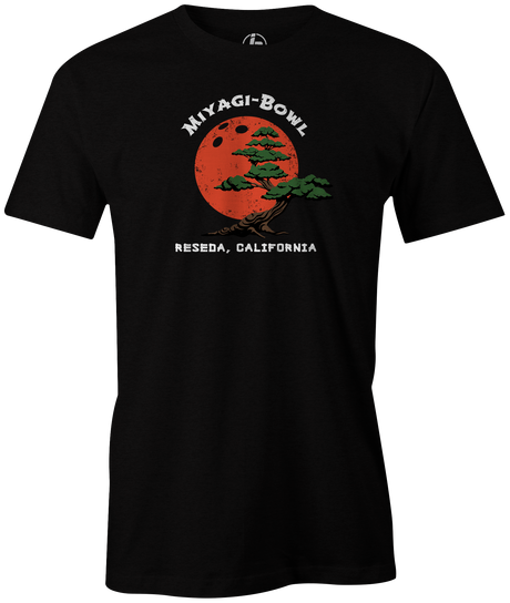 Miyagi-Bowl Men's Bowling shirt, black, tee, tee-shirt, tee shirt, t-shirt, cool, vintage, original, mr. miyagi, free shipping, discount, cheap, coupon code.