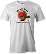 Miyagi-Bowl Men's Bowling shirt, navy, tee, tee-shirt, tee shirt, t-shirt, cool, vintage, original, mr. miyagi, free shipping, discount, cheap, coupon code. Miyagi-Bowl: Where real bowlers go. Cobra Kai, Dojo Karate Kid. Support YouTuber Louis Luna and pick up one of these cool Miyagi-Bowl t-shirts. All proceeds will go towards helping Louis with his YouTube and Bowling endeavors. tee-shirt, tees, tee shirt, discount, free shipping, cheap, league bowling team shirt, coupon, pba, pwba, usbc, original.