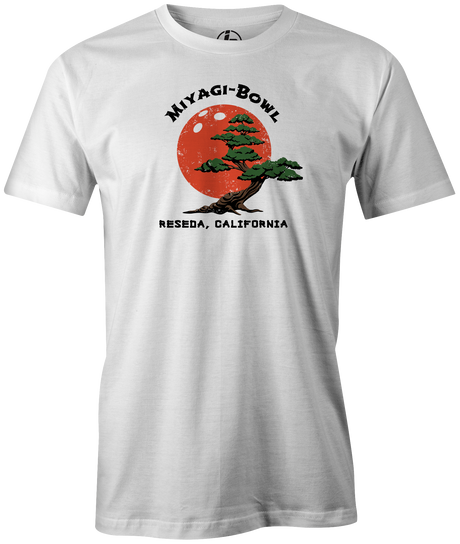 Miyagi-Bowl Men's Bowling shirt, navy, tee, tee-shirt, tee shirt, t-shirt, cool, vintage, original, mr. miyagi, free shipping, discount, cheap, coupon code. Miyagi-Bowl: Where real bowlers go. Cobra Kai, Dojo Karate Kid. Support YouTuber Louis Luna and pick up one of these cool Miyagi-Bowl t-shirts. All proceeds will go towards helping Louis with his YouTube and Bowling endeavors. tee-shirt, tees, tee shirt, discount, free shipping, cheap, league bowling team shirt, coupon, pba, pwba, usbc, original.