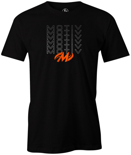 MOTIV BOWLING Stacked! Hit the lanes in this awesome Motiv t-shirt and show everyone that you are a part of the team!  Tshirt, tee, tee-shirt, tee shirt, Pro shop. League bowling team shirt. PBA. PWBA. USBC. Junior Gold. Youth bowling. Tournament t-shirt. Men's. Bowling Ball. EJ Tackett. AJ Johnson. Dick Allen