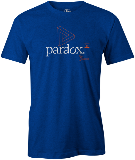 Paradox V Men's T-shirt, Blue, bowling, bowling ball, logo, track bowling, track, smart bowling, tshirt, tee, tee-shirt, tee shirt