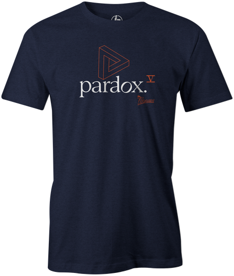 Paradox V Men's T-shirt, Navy, bowling, bowling ball, logo, track bowling, track, smart bowling, tshirt, tee, tee-shirt, tee shirt