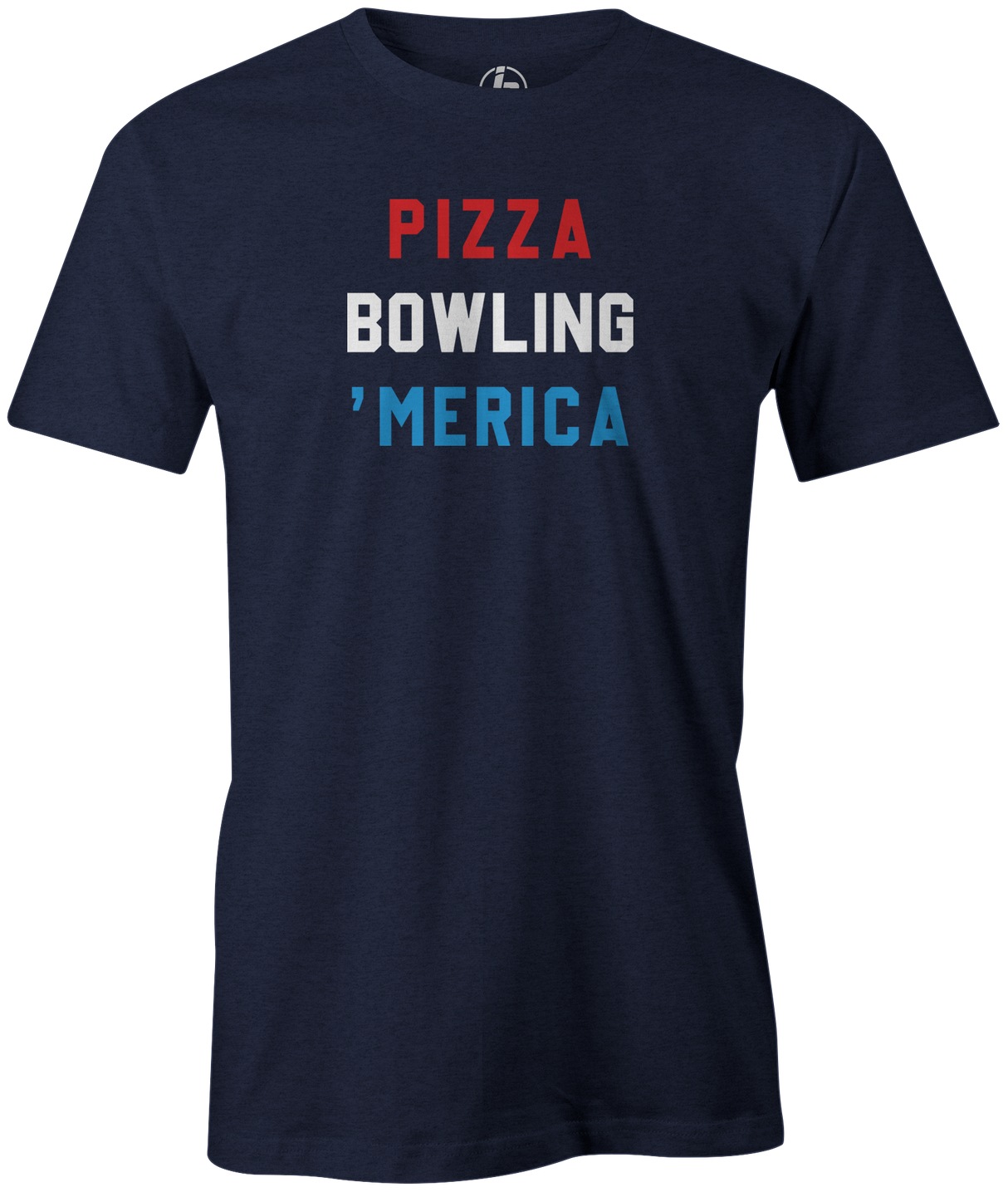 Pizza Bowling 'Merica Men's Bowling shirt, navy, tee, tee-shirt, tee shirt, apparel, merch, cool, funny, vintage, gift, present, cheap, discount, free shipping, lifestlye.