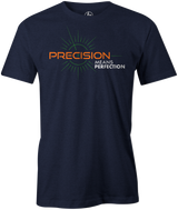 Precision Men's T-Shirt, Navy, bowling ball, track bowling, track, smart bowling, cool, tee, tee-shirt, tee shirt, tshirt. 