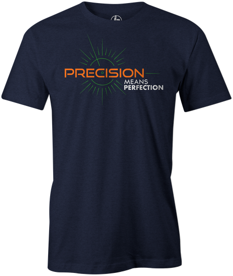 Precision Men's T-Shirt, Navy, bowling ball, track bowling, track, smart bowling, cool, tee, tee-shirt, tee shirt, tshirt. 