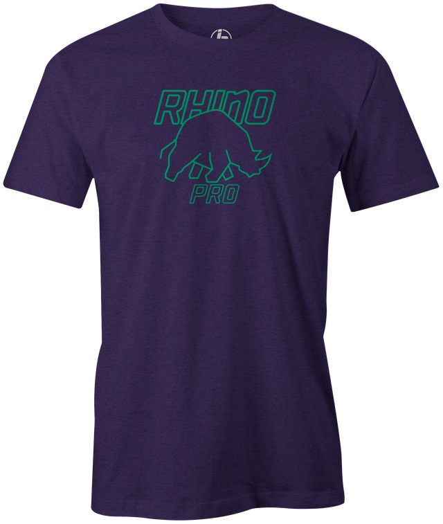 rhino pro bowling tee shirt retro vintage tees bowling bowlers purple teal parker amleto urethane hook resin reactive