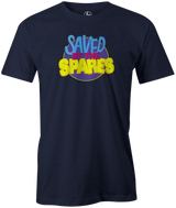 It's never been more true...Spares are KEY. Your game will be Saved By The Spares! Saved By the Bell tshirt tee t-shirt. Zack Morris, Kelly Kapowski, AC Slater, Screech Powers, Lisa Turtle, Jesse Spano, Mr. Belding. Bowling League Night Spares Strikes gutter friends family bowler funny novelty tv television 80s 90s teen. navy