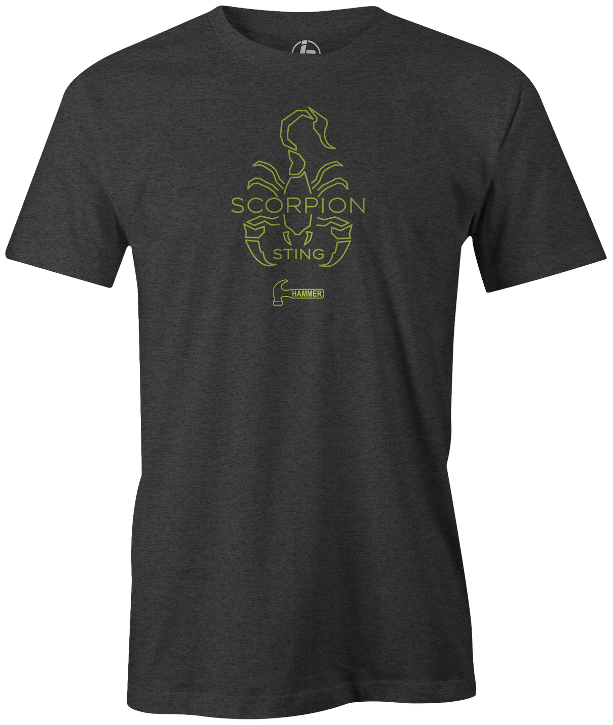 Hammer Bowling Scorpion Sting! It's Hammer Time! Wear this iconic logo with pride. This tee features Hammer's orange logo. This is the perfect gift for any Hammer bowling fan or avid bowler! Grab this awesome t-shirt and be a part of the team!  Tshirt, tee, tee-shirt, tee shirt, Pro shop. League bowling team shirt. PBA. PWBA. USBC. Junior Gold. Youth bowling. Tournament t-shirt. Men's. Bowling ball. Black widow. Purple Hammer.