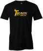 Rep the tech brand you all know and love with this "Track" classic logo tee. This is the perfect gift for any long time Track fan or avid bowler! Grab this awesome tee and rep the team!  Tshirt, tee, tee-shirt, tee shirt, Pro shop. League bowling team shirt. PBA. PWBA. USBC. Junior Gold. Youth bowling. Tournament t-shirt. Men's. track bowling. track. bowling ball. bowling ball brand. logo. track logo. 