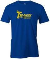 Rep the tech brand you all know and love with this "Track" classic logo tee. This is the perfect gift for any long time Track fan or avid bowler! Grab this awesome tee and rep the team!  Tshirt, tee, tee-shirt, tee shirt, Pro shop. League bowling team shirt. PBA. PWBA. USBC. Junior Gold. Youth bowling. Tournament t-shirt. Men's. track bowling. track. bowling ball. bowling ball brand. logo. track logo. 