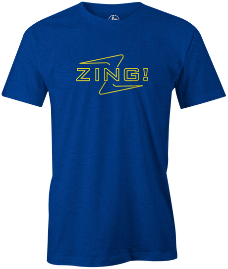 Men's Radical Zing T-Shirt, Blue, bowling, bowling ball, tee, tee shirt, tee-shirt, t shirt, t-shirt, tees, league bowling team shirt, tournament shirt, funny, cool, awesome, brunswick, brand