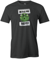 Bowling Nerd Men's bowling shirt, black, funny, cool, t-shirt, tee, tee-shirt, tees, apparel, merch, novelty, vintage, league bowling team shirt, tournaments, pba, usbc, pwba, bowling balls, lanes patterns, free shipping, discount, cheap.