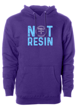 The 80's featured the birth of urethane bowling balls. Remember the Black, Blue, Purple, and Pink Hammers? Flash forward to now, and urethane is back. Support this movement with our "Not Resin" Hoodie! Hooded Sweatshirt Tshirt, tee, tee-shirt, tee shirt, Pro shop. League bowling team shirt. PBA. PWBA. USBC. Junior Gold. Youth bowling. Tournament t-shirt. Men's. Bowling ball. urethane. old school. 