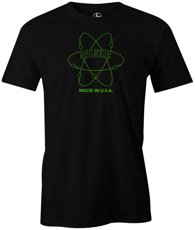 The perfect t-shirt for you if you loved the Track Bowling Nuke bowling ball!This tee is the perfect match to your ball. This awesome bowling t-shirt is the perfect gift for any long time track fan or avid bowler! Hit the lanes with this awesome shirt to roll some strikes! Tshirt, tee, tee-shirt, tee shirt, Pro shop. League bowling team shirt. PBA. PWBA. USBC. Junior Gold. Youth bowling. Tournament t-shirt. Men's. Bowling Ball. Track Bowling.