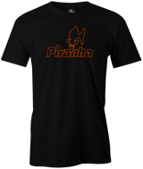 The perfect t-shirt for you if you loved the Columbia 300 Piranha bowling ball! This is the perfect gift for any Columbia 300 fan or avid bowler! Hit the lanes and be ferocious! Orange and black Tshirt, tee, tee-shirt, tee shirt, Pro shop. League bowling team shirt. PBA. PWBA. USBC. Junior Gold. Youth bowling. Tournament t-shirt. Men's. Bowling ball. Saber.