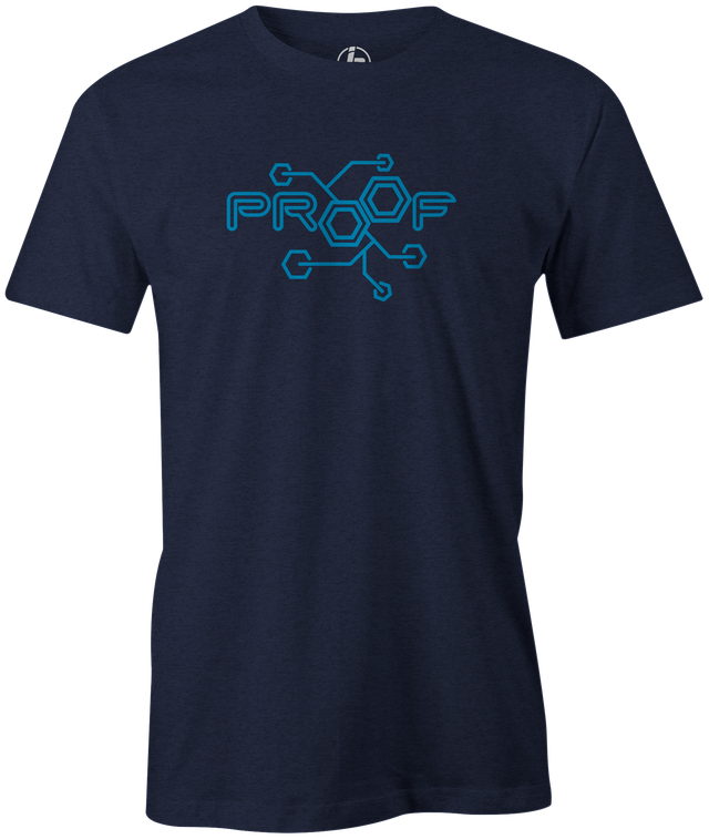 Track Proof Men's T-shirt, Navy, bowling, bowling ball, bowling ball brand, t shirt, t, tee, tee-shirt, tees, league bowling team shirt, tournament shirt, cool, awesome, vinage, logo, pba, pwba.