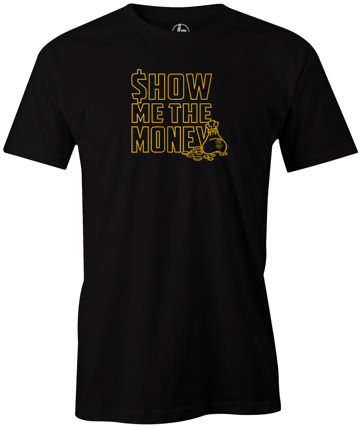 Show Me The Money by Swag Bowling Swag Bowling Classic Logo T-shirt. This shirt is perfect for bowling practice, leagues or weekend tournaments. Men's T-Shirt, bowling ball, tee, tee shirt, tee-shirt, t shirt, t-shirt, tees, league, tournament shirt, PBA, PWBA, USBC.
