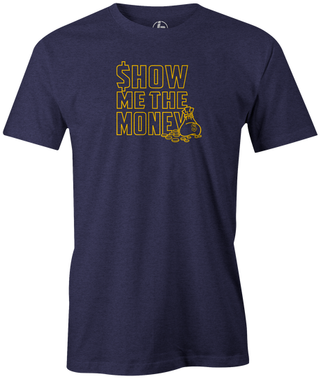 Show Me The Money by Swag Bowling Swag Bowling Classic Logo T-shirt. This shirt is perfect for bowling practice, leagues or weekend tournaments. Men's T-Shirt, bowling ball, tee, tee shirt, tee-shirt, t shirt, t-shirt, tees, league, tournament shirt, PBA, PWBA, USBC.