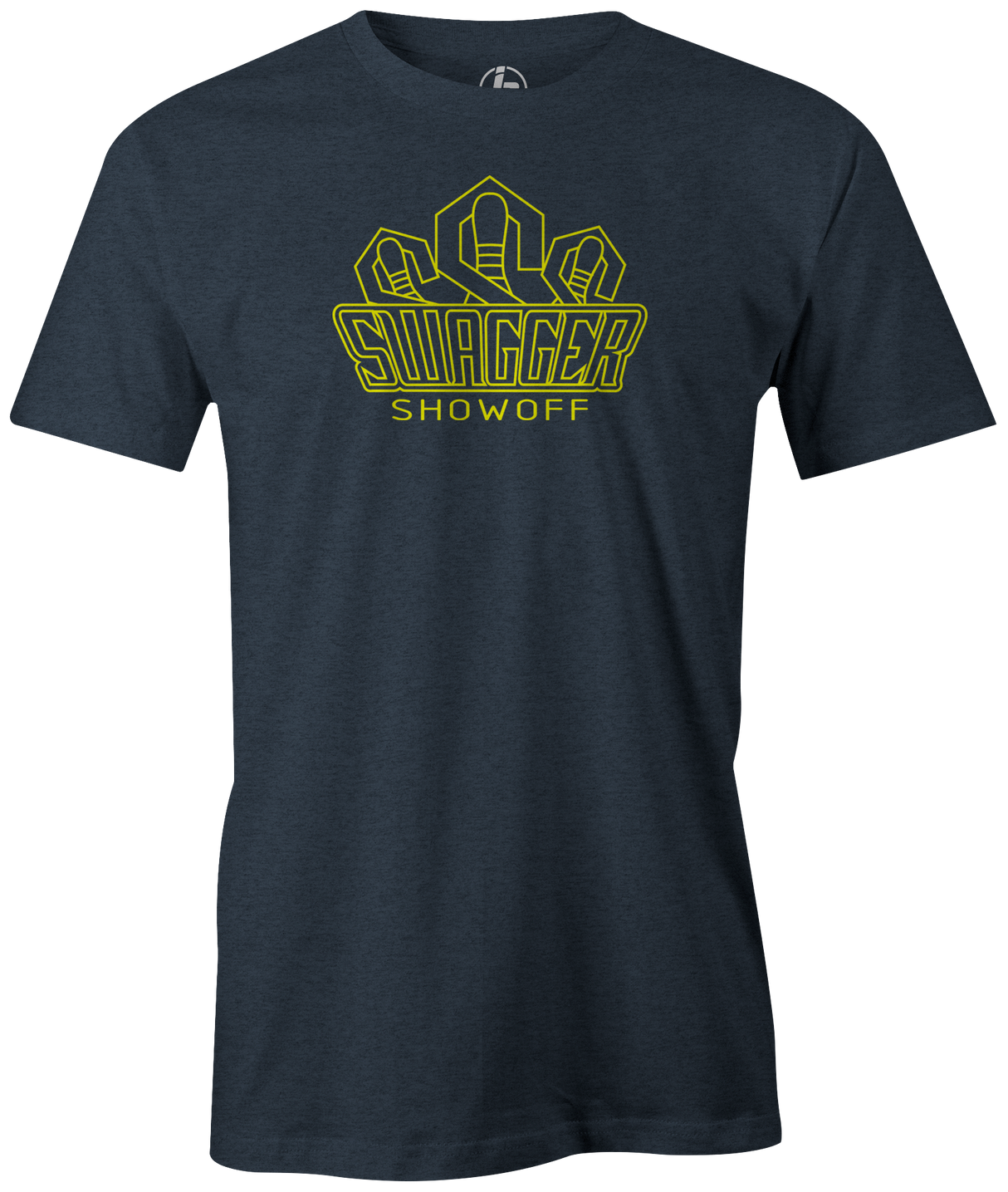 Swag Bowling Classic Logo T-shirt. This shirt is perfect for bowling practice, leagues or weekend tournaments. Men's T-Shirt, bowling ball, tee, tee shirt, tee-shirt, t shirt, t-shirt, tees, league, tournament shirt, PBA, PWBA, USBC. Charcoal, Black, Purple, Red