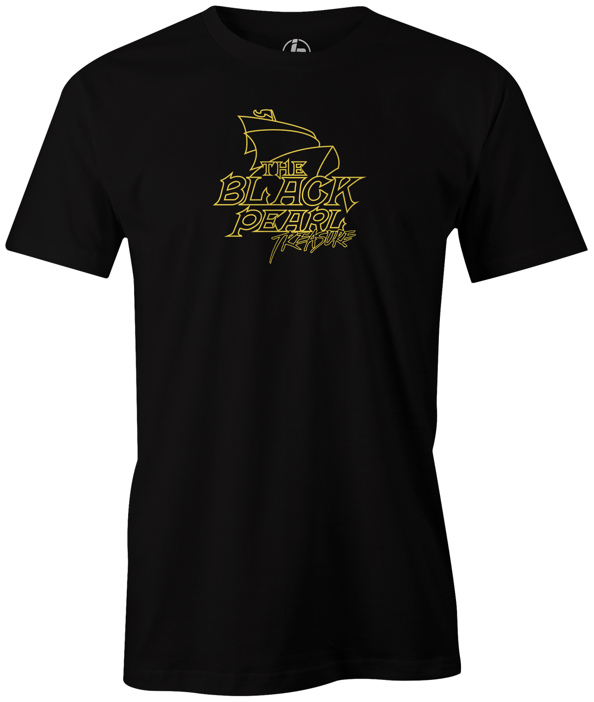 The Black Pearl Treasure by Swag Bowling. Swag Bowling Classic Logo T-shirt. This shirt is perfect for bowling practice, leagues or weekend tournaments. Men's T-Shirt, bowling ball, tee, tee shirt, tee-shirt, t shirt, t-shirt, tees, league, tournament shirt, PBA, PWBA, USBC. 