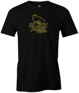 The Black Pearl Treasure by Swag Bowling. Swag Bowling Classic Logo T-shirt. This shirt is perfect for bowling practice, leagues or weekend tournaments. Men's T-Shirt, bowling ball, tee, tee shirt, tee-shirt, t shirt, t-shirt, tees, league, tournament shirt, PBA, PWBA, USBC. 