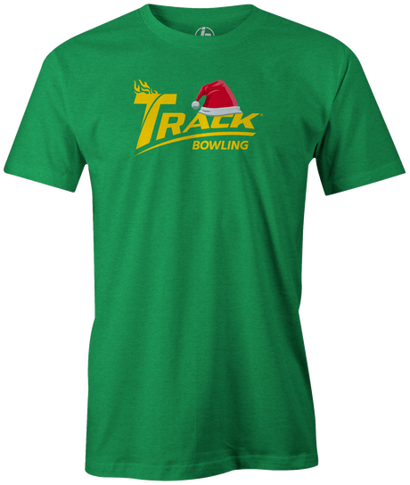 Tis' the season for Christmas bowling tee shirts. Show your Merriness on and off the lanes with the track bowling Holiday T-shirt!  ugly t-shirt comes in red and black colors. Show your holiday spirit with this shirt that helps you hook the ball at your office party or night out with your friends!  Bowling gift holiday gift guide. Tee-shirt gift. Christmas Tree