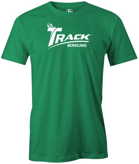 Rep the tech brand you all know and love with this "Track" classic logo tee. This is the perfect gift for any long time Track fan or avid bowler! Grab this awesome tee and rep the team!  Tshirt, tee, tee-shirt, tee shirt, Pro shop. League bowling team shirt. PBA. PWBA. USBC. Junior Gold. Youth bowling. Tournament t-shirt. Men's. track bowling. track. bowling ball. bowling ball brand. logo. track logo. 