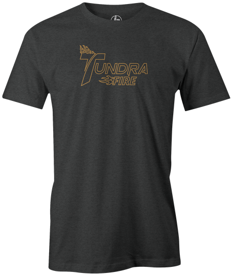 The Track Tundra Fire nameplate is one of the most famous in Track's history. The Track Tundra Fire bowling ball is back and better than ever. Celebrate the re-launch with this tee shirt. Tshirt, tee, tee-shirt, tee shirt, Pro shop. League bowling team shirt. PBA. PWBA. USBC. Junior Gold. Youth bowling. Tournament t-shirt. Men's. Track bowling. bowling. bowling ball. 
