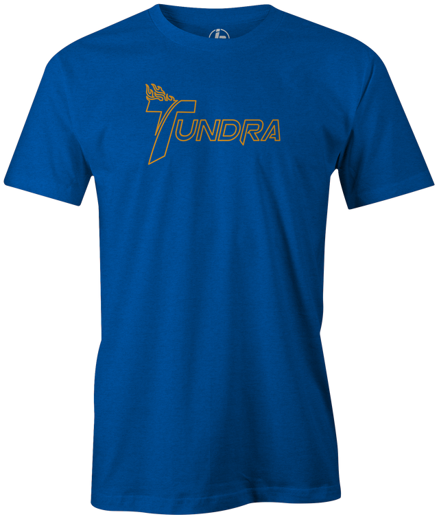 The Track Tundra nameplate is one of the most famous in Track's history. The Track Tundra bowling ball is back and better than ever. Celebrate the re-launch with this tee shirt.   Tshirt, tee, tee-shirt, tee shirt, Pro shop. League bowling team shirt. PBA. PWBA. USBC. Junior Gold. Youth bowling. Tournament t-shirt. Men's. Track bowling. bowling. bowling ball. 