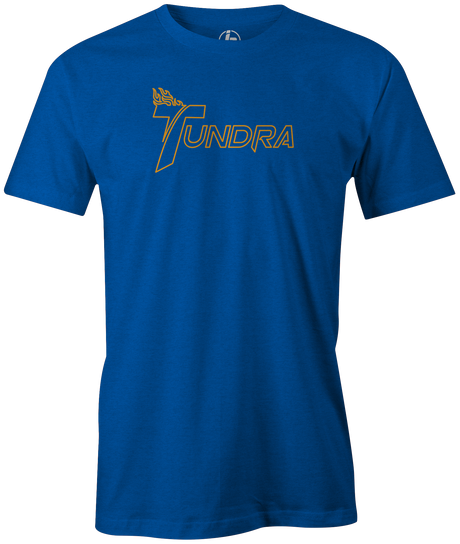 The Track Tundra nameplate is one of the most famous in Track's history. The Track Tundra bowling ball is back and better than ever. Celebrate the re-launch with this tee shirt.   Tshirt, tee, tee-shirt, tee shirt, Pro shop. League bowling team shirt. PBA. PWBA. USBC. Junior Gold. Youth bowling. Tournament t-shirt. Men's. Track bowling. bowling. bowling ball. 
