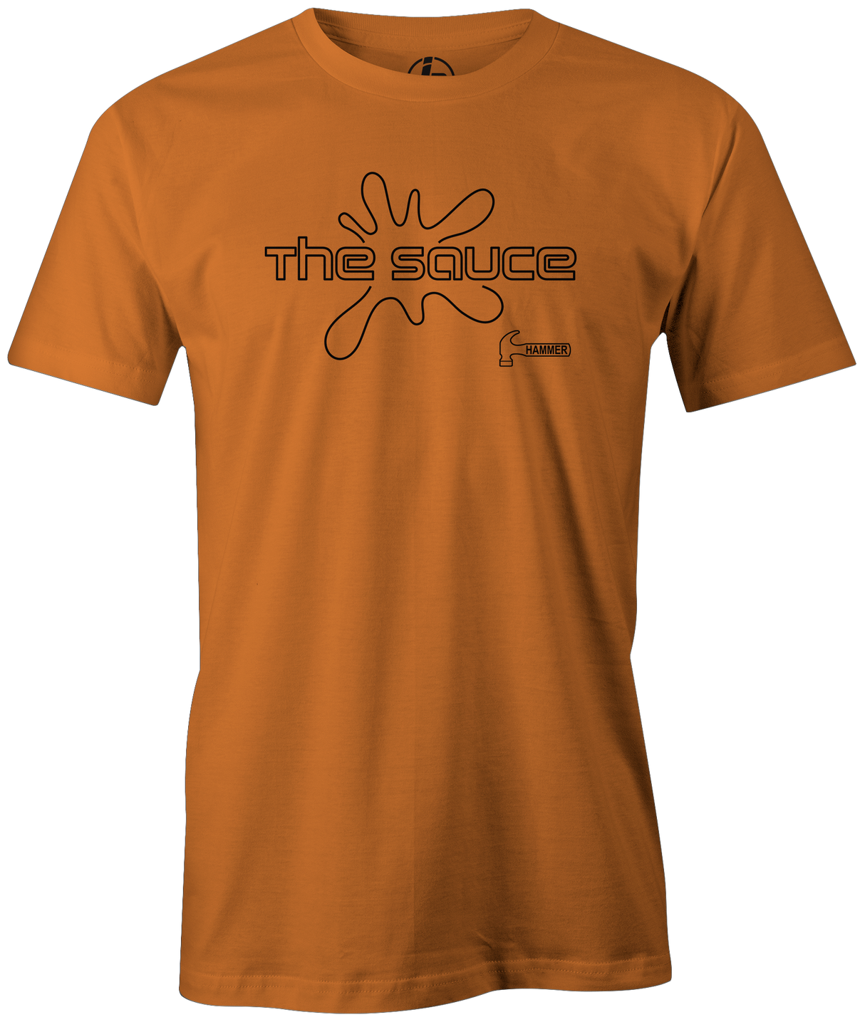 It's back! The Hammer Sauce was introduced in 2008 and has been re-released in 2019. Everyone performs better with Sauce! Pick up this tee and be saucy on the lanes. orange and black and navy hot