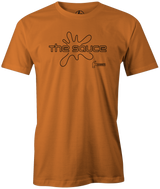 It's back! The Hammer Sauce was introduced in 2008 and has been re-released in 2019. Everyone performs better with Sauce! Pick up this tee and be saucy on the lanes. orange and black and navy hot